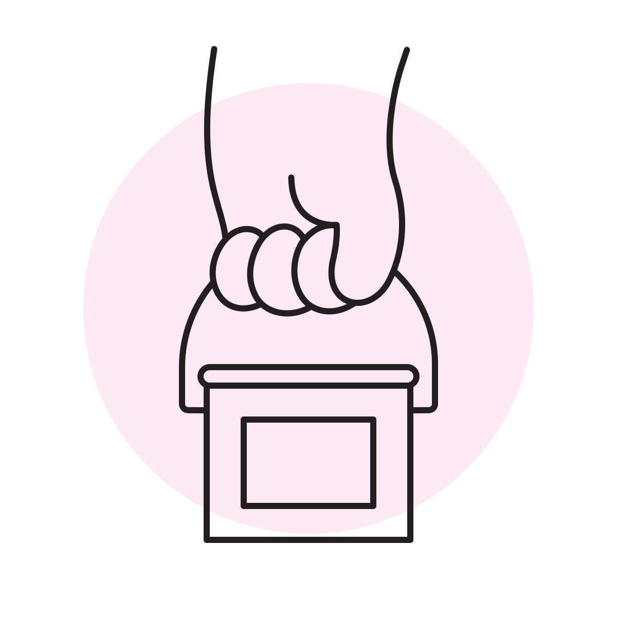 handsy style pot de peinture avec étiquette icon