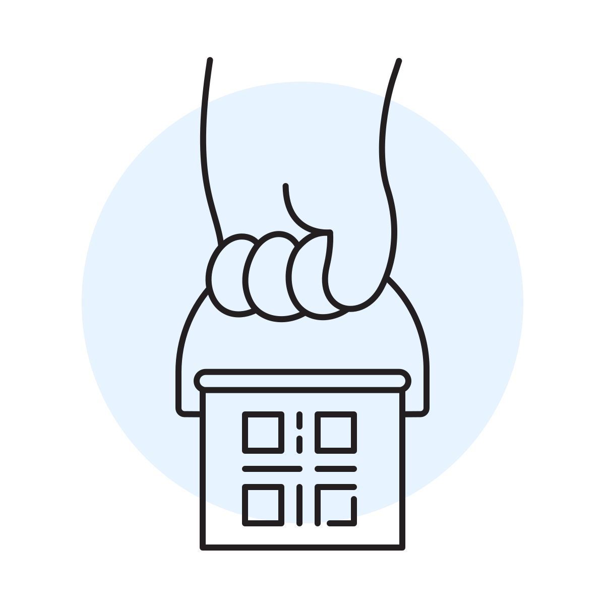 handsy style farbeimer mit qr code icon