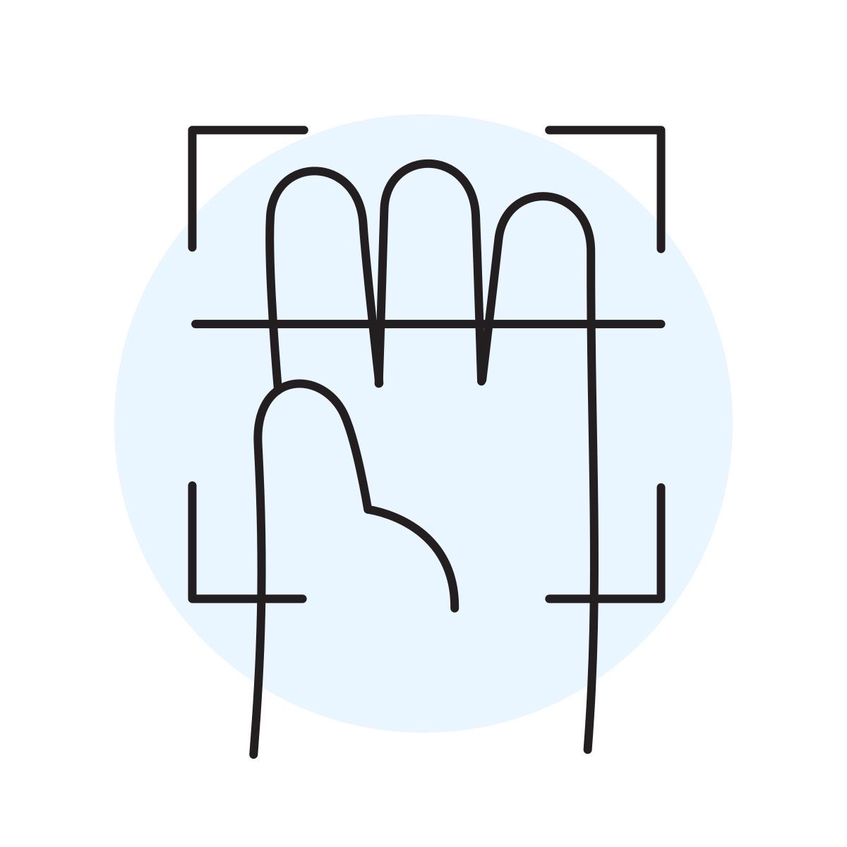handsy style palm scan icon