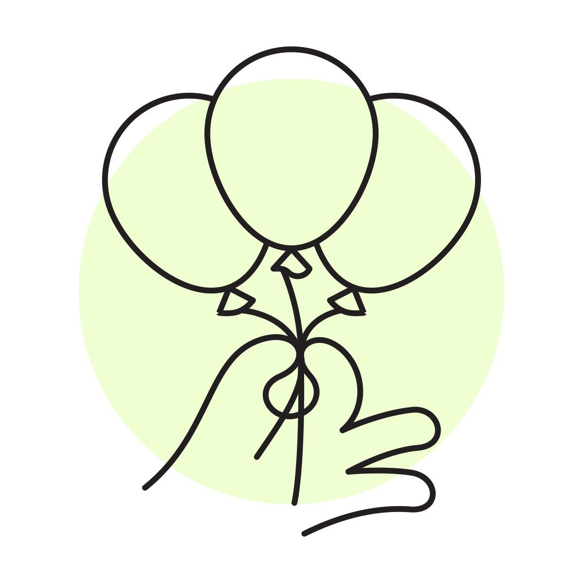 handsy style party baloons icon