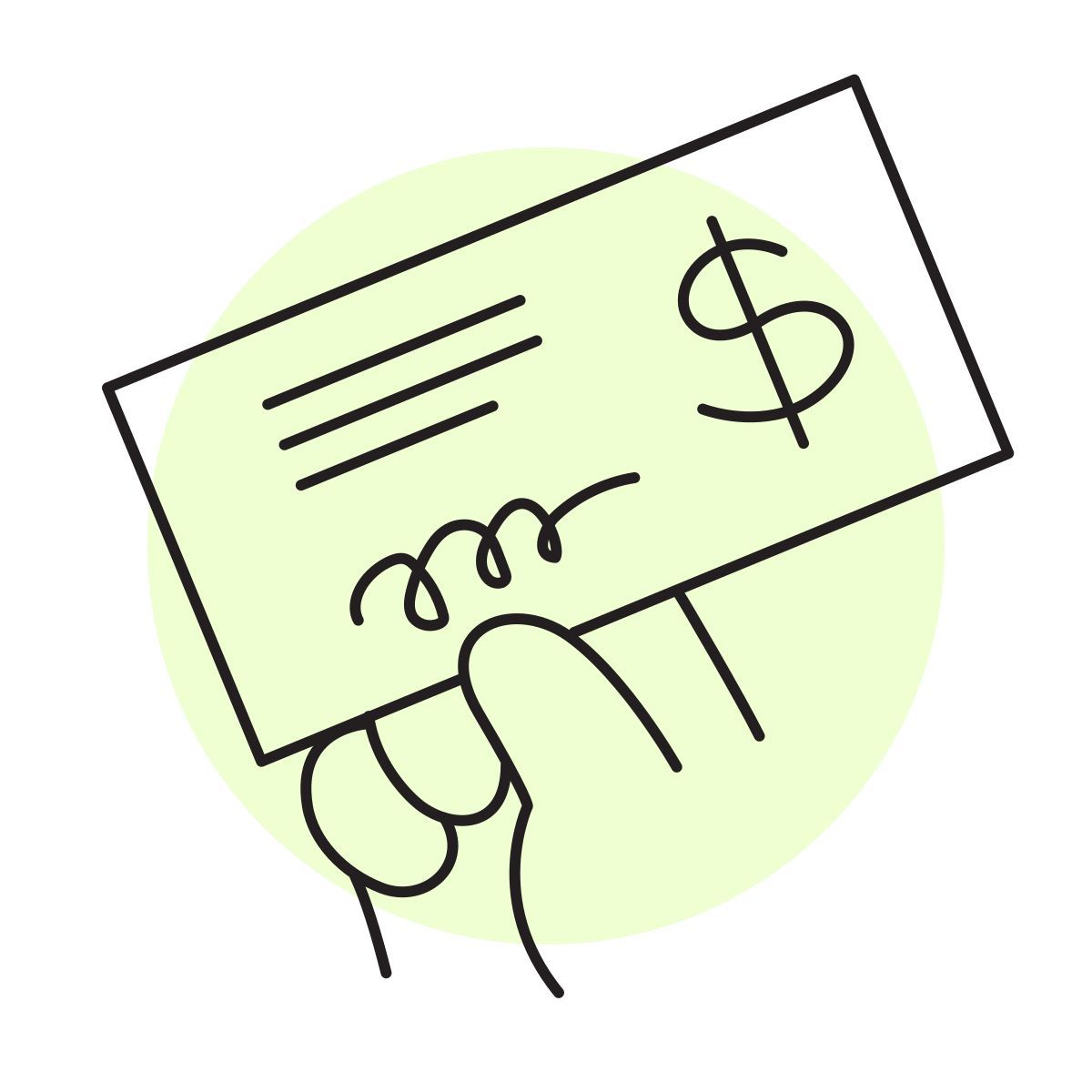 handsy style paycheque icon