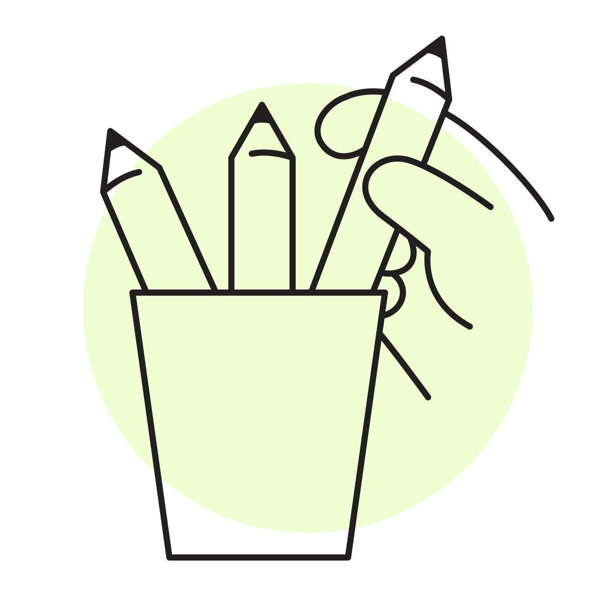 handsy style pencil cup icon