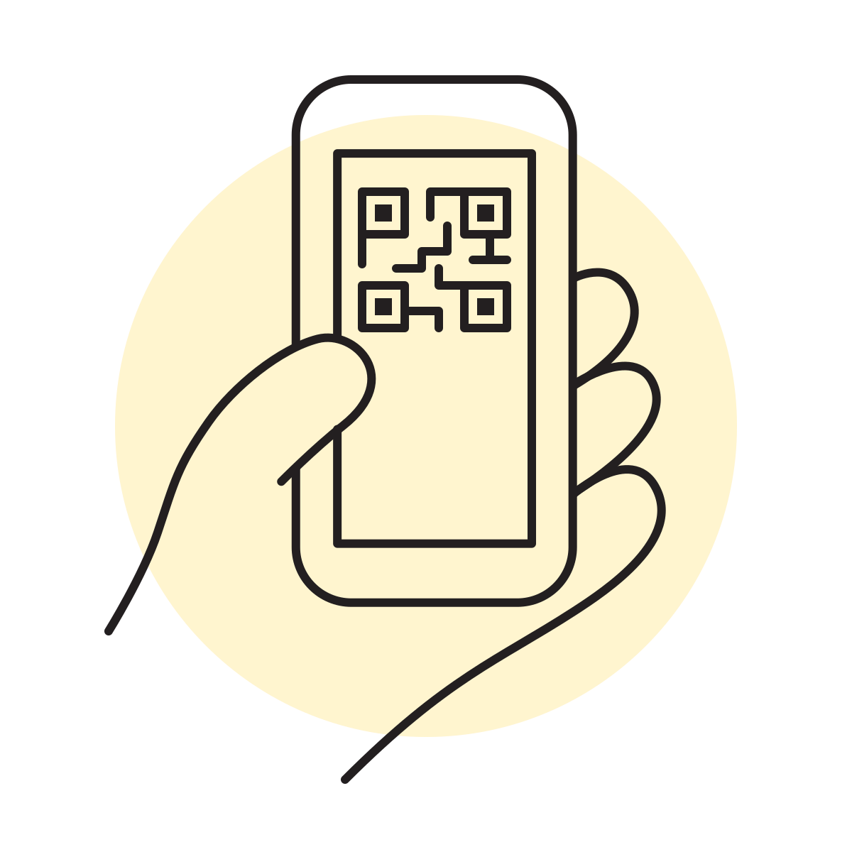 handsy style qr code icon