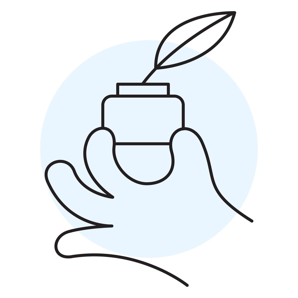 handsy style quill with ink icon