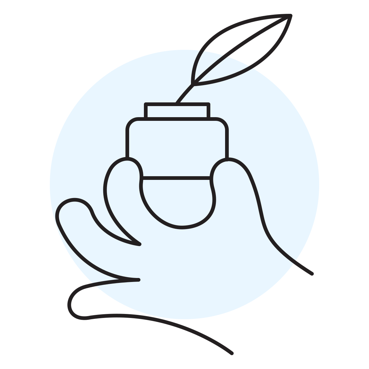 handsy style quill with ink icon