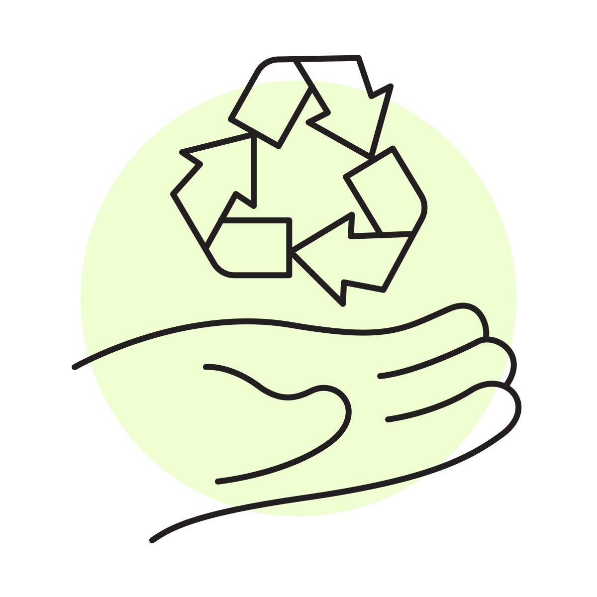 handsy style recycling zeichen icon