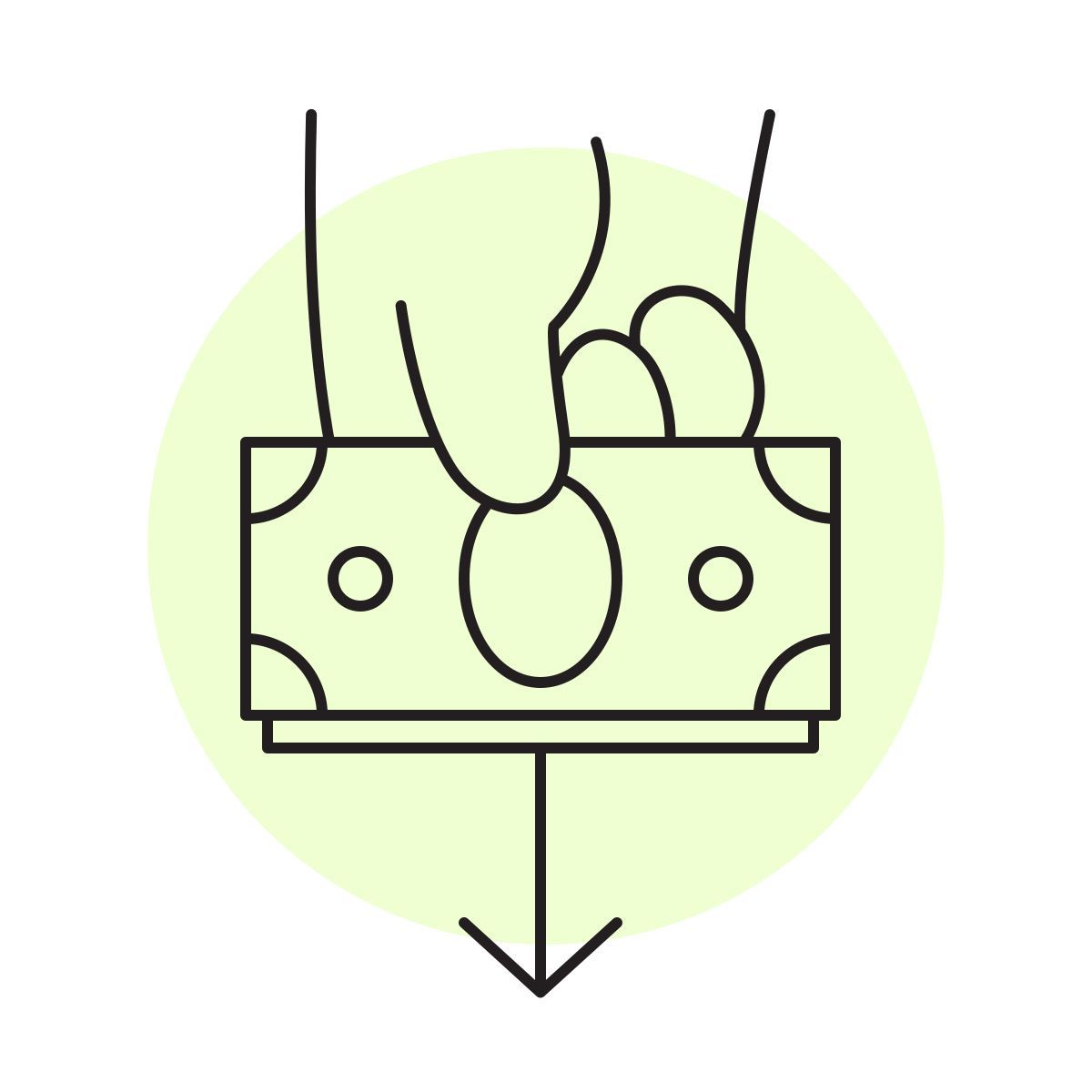 handsy style request money icon