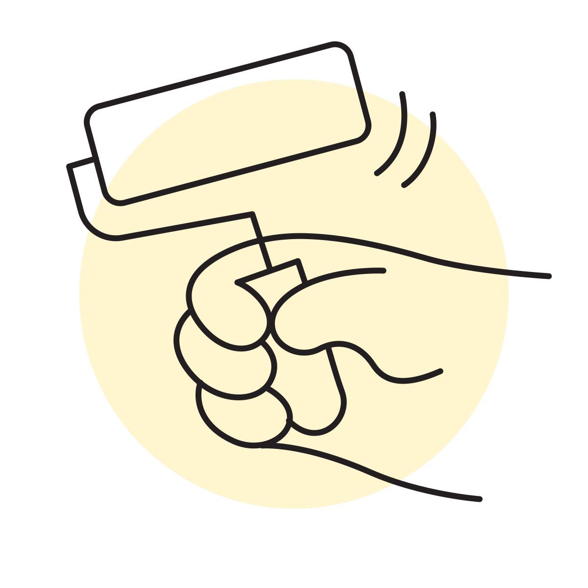 handsy style paint roller icon