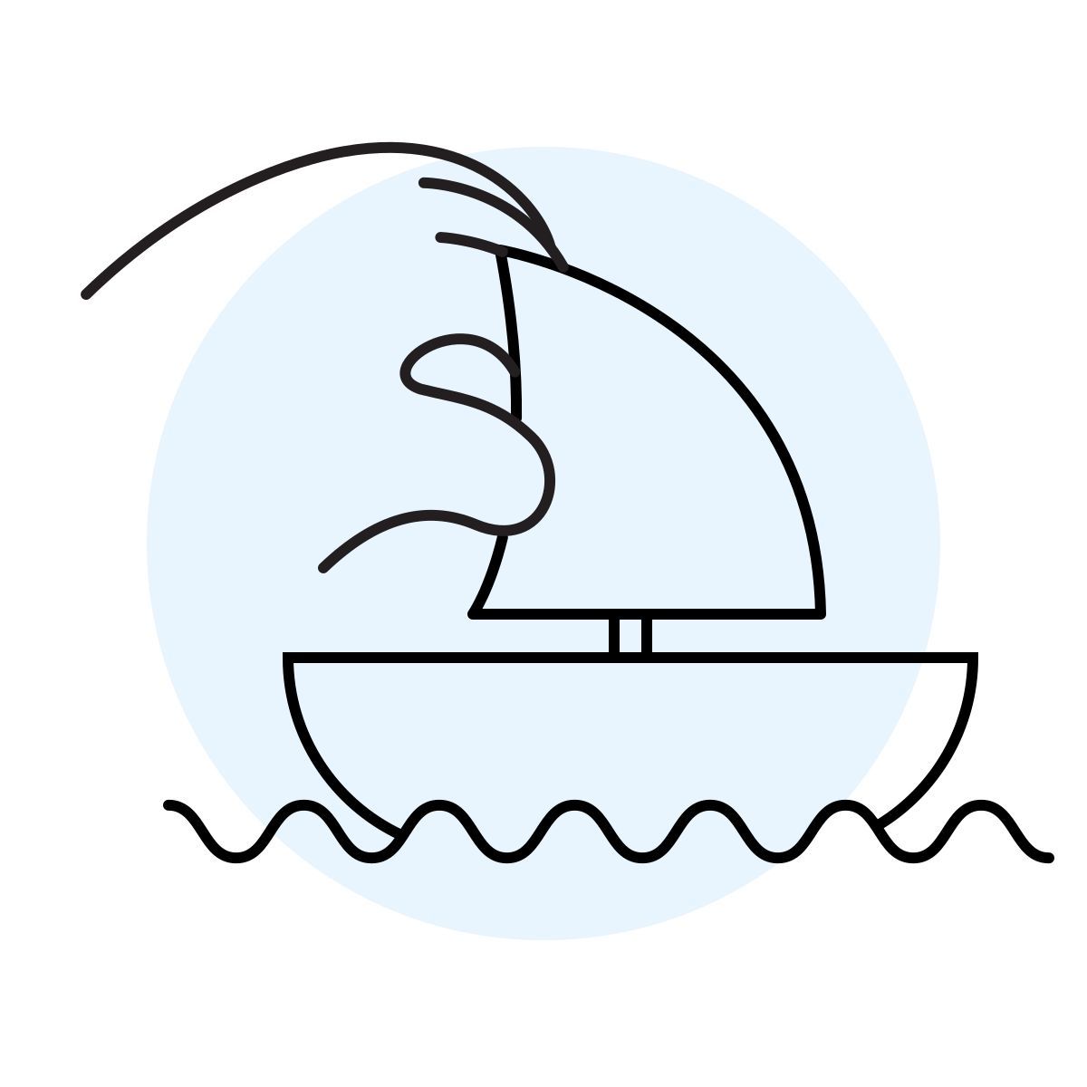 handsy style kleines segelschiff icon