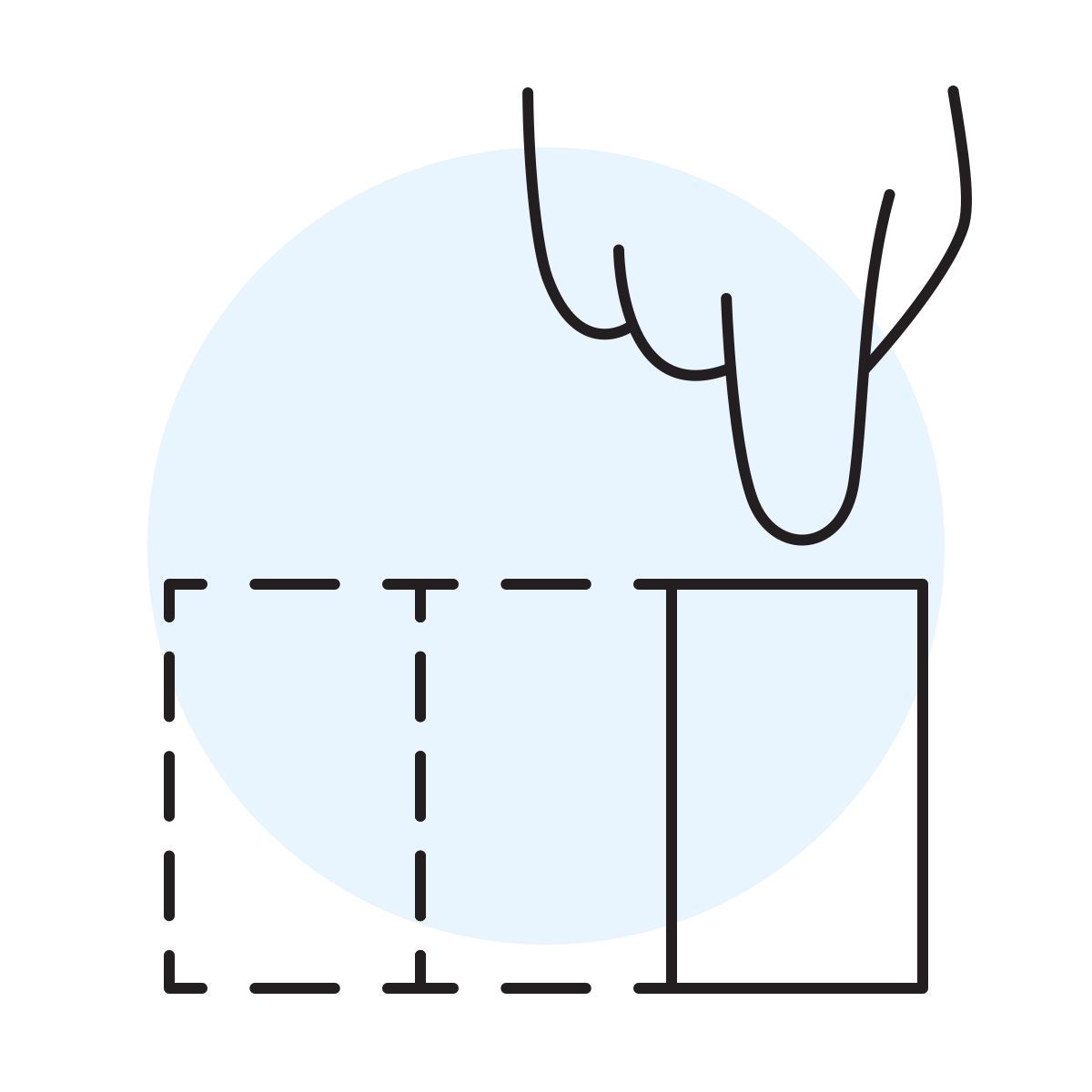 icono seleccionar columna derecha handsy estilo