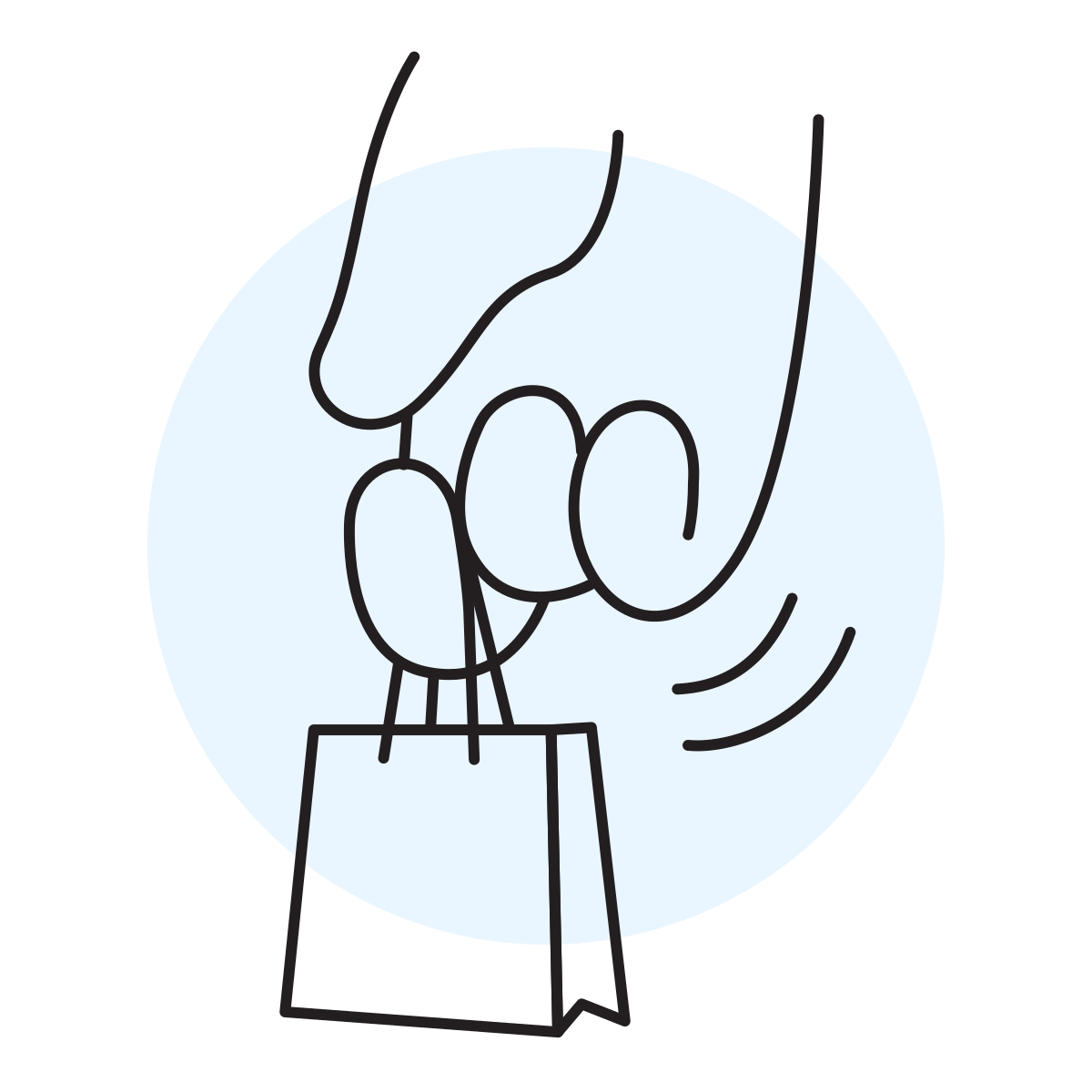 handsy style shopping bag icon