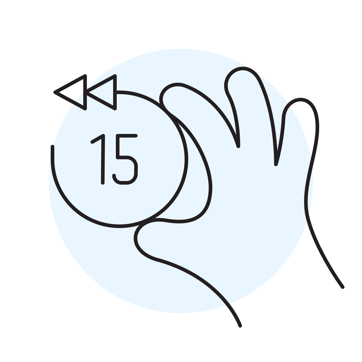 handsy style skip 15 seconds back icon