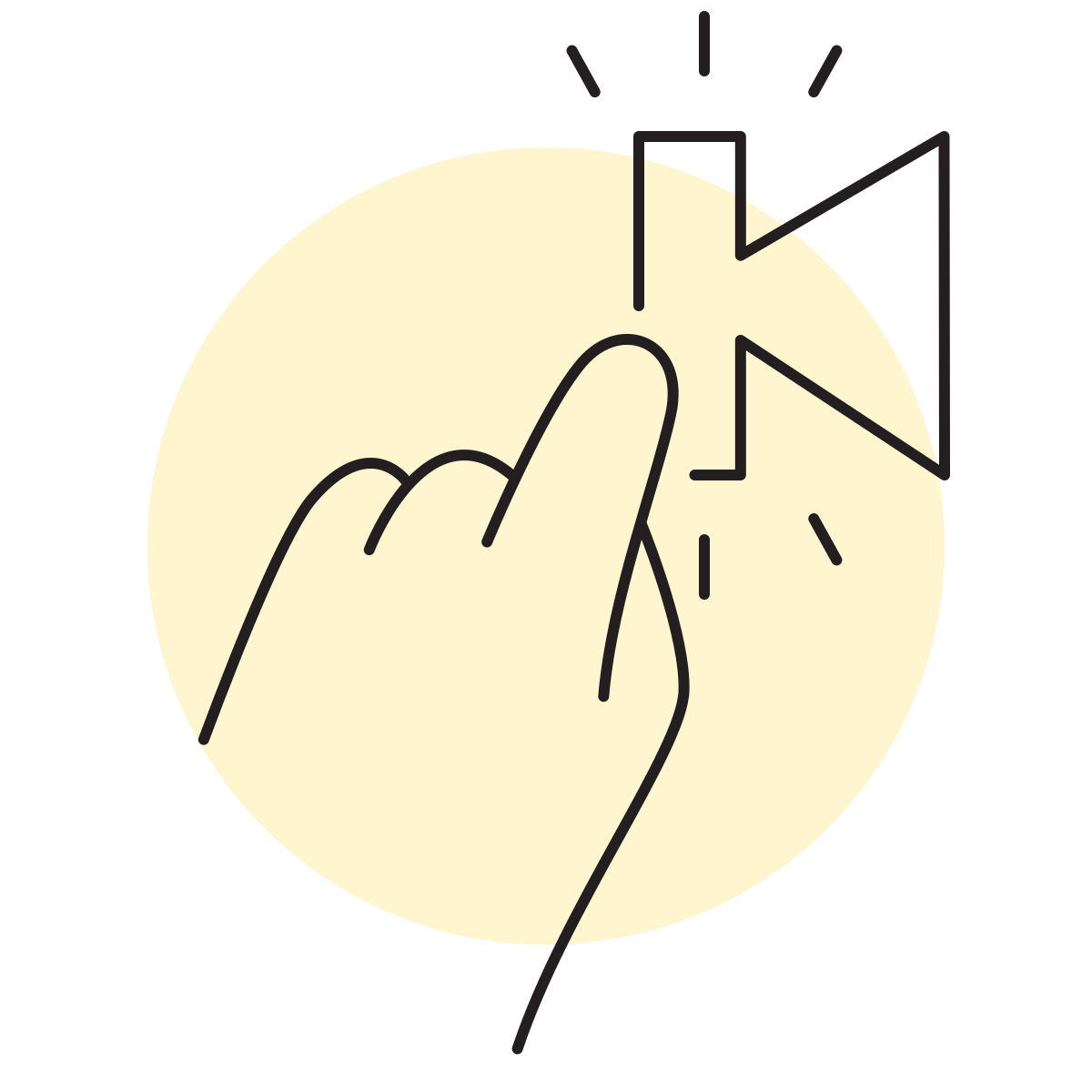 handsy style skip to start icon