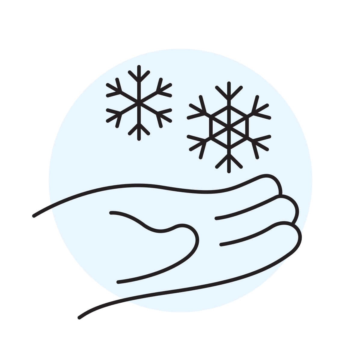 handsy style snowflake icon