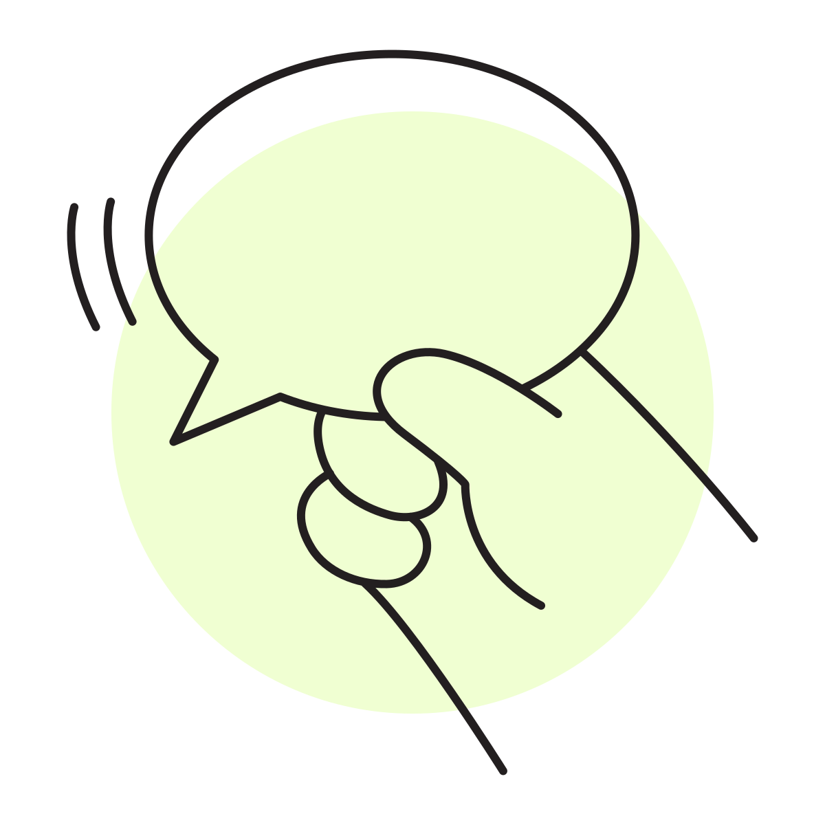handsy style speech bubble icon
