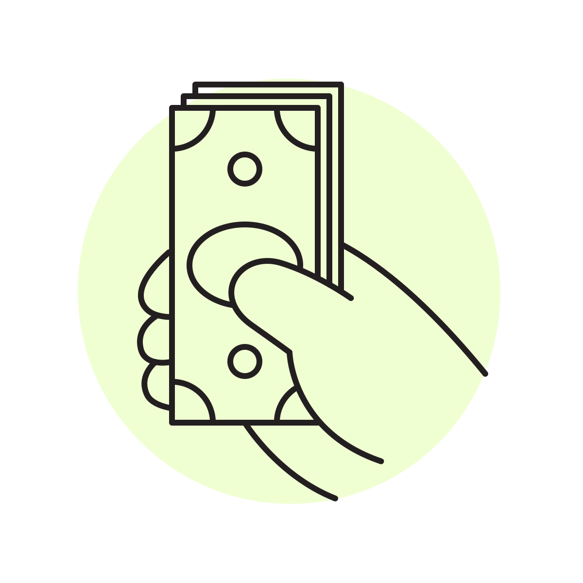 handsy style stack of money icon