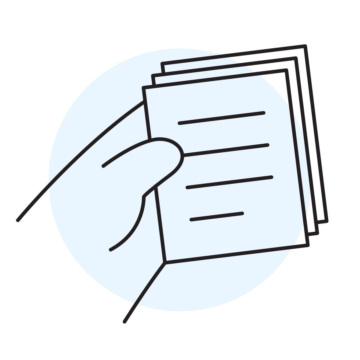 handsy style stack of paper icon