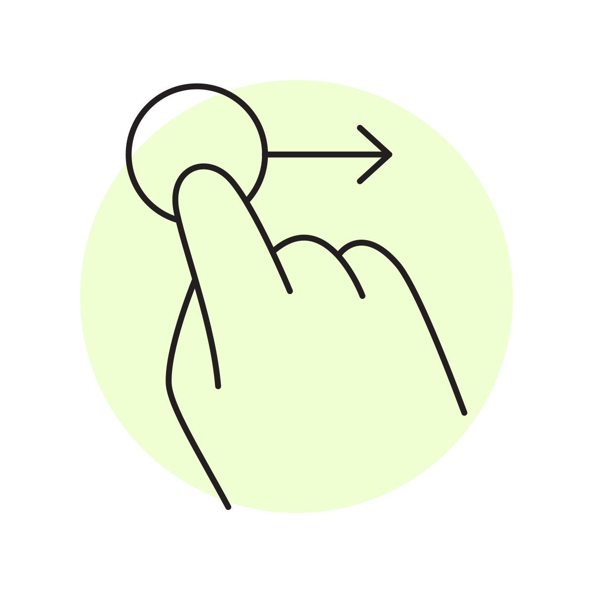 handsy style swipe right icon