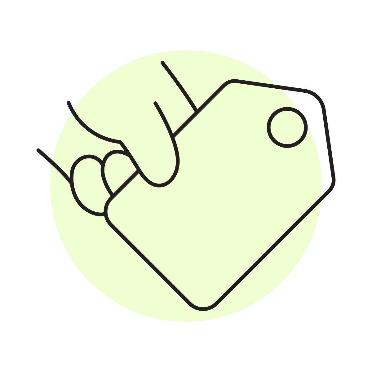 handsy style étiquette icon
