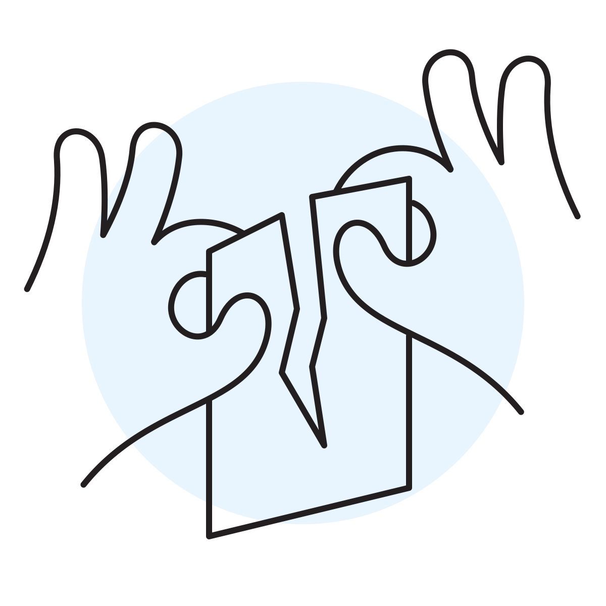 handsy style tearing icon