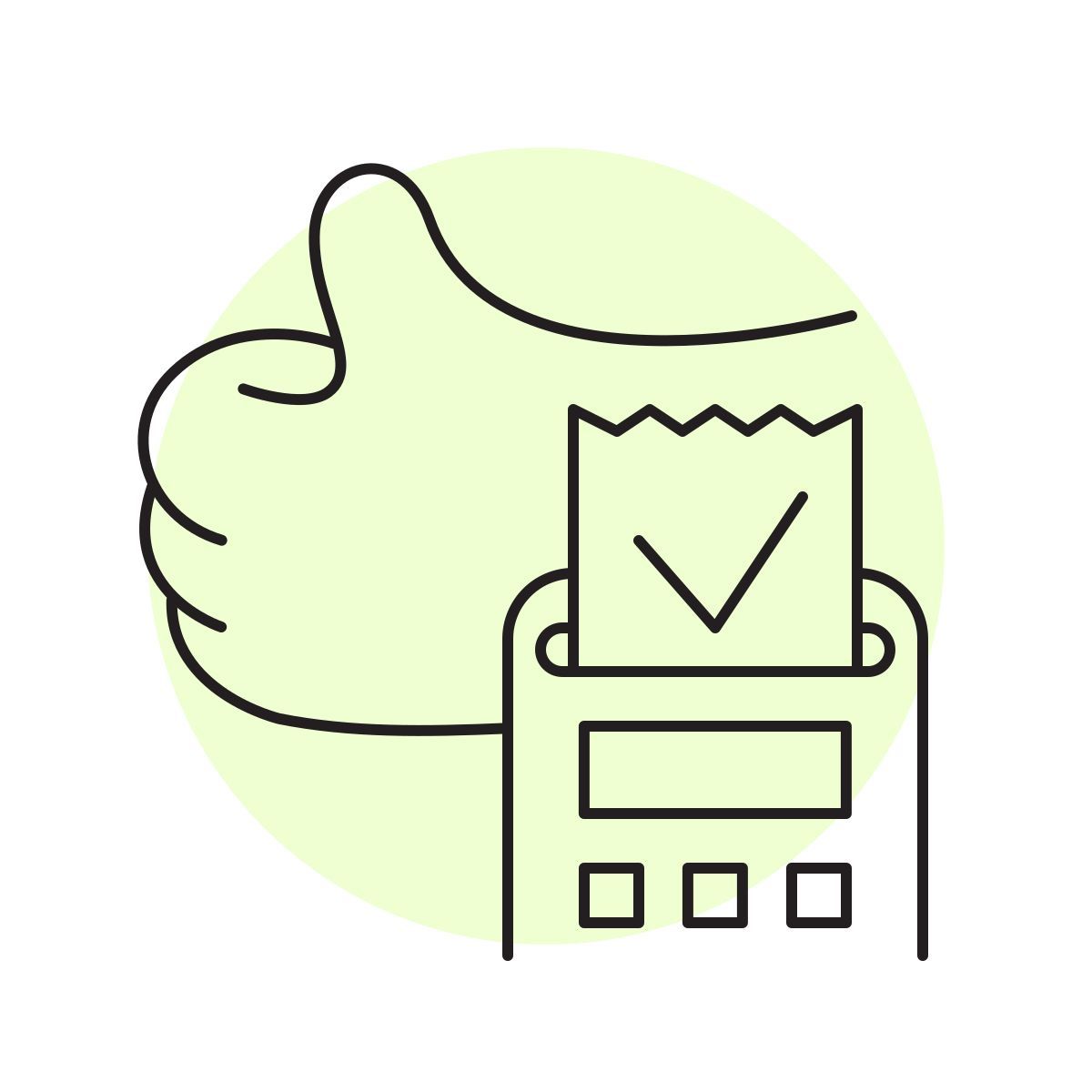handsy style transaction approved icon