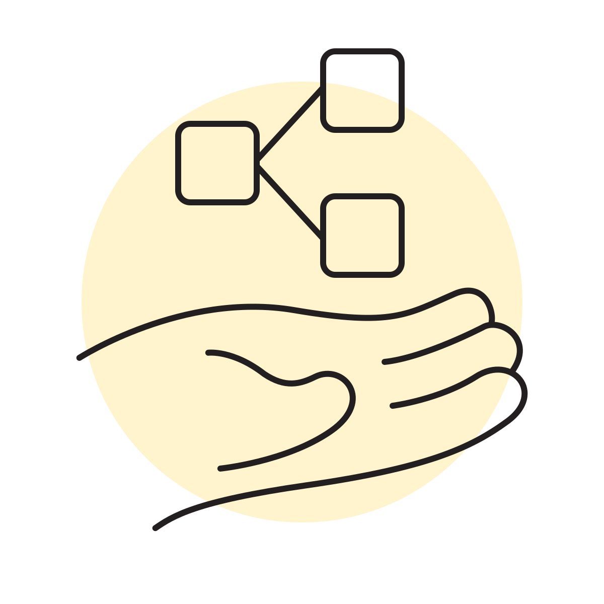 handsy style struttura ad albero icon
