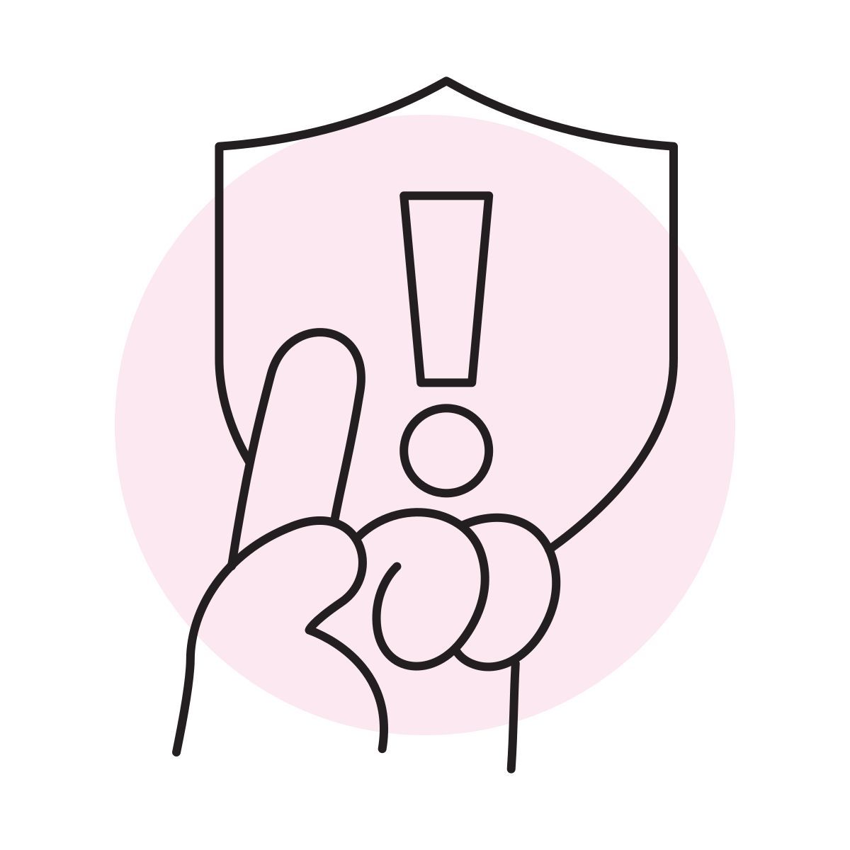 handsy style warning shield icon