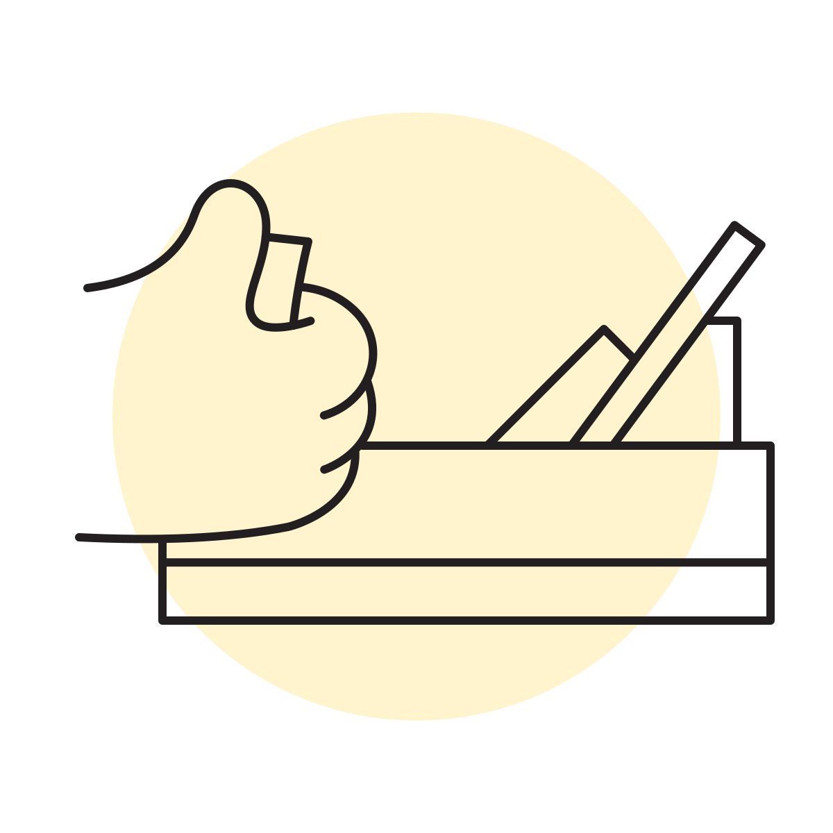 handsy style wooden hand plane icon