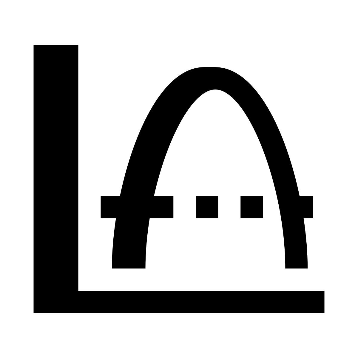 hatch style bell curve icon