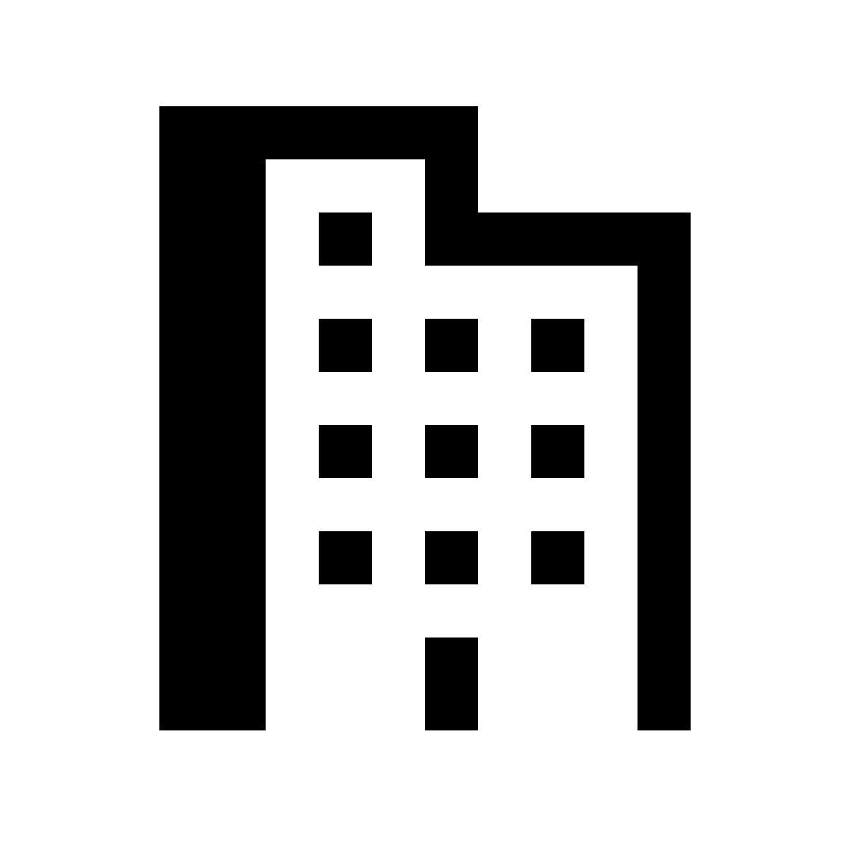 hatch style building with rooftop terrace icon