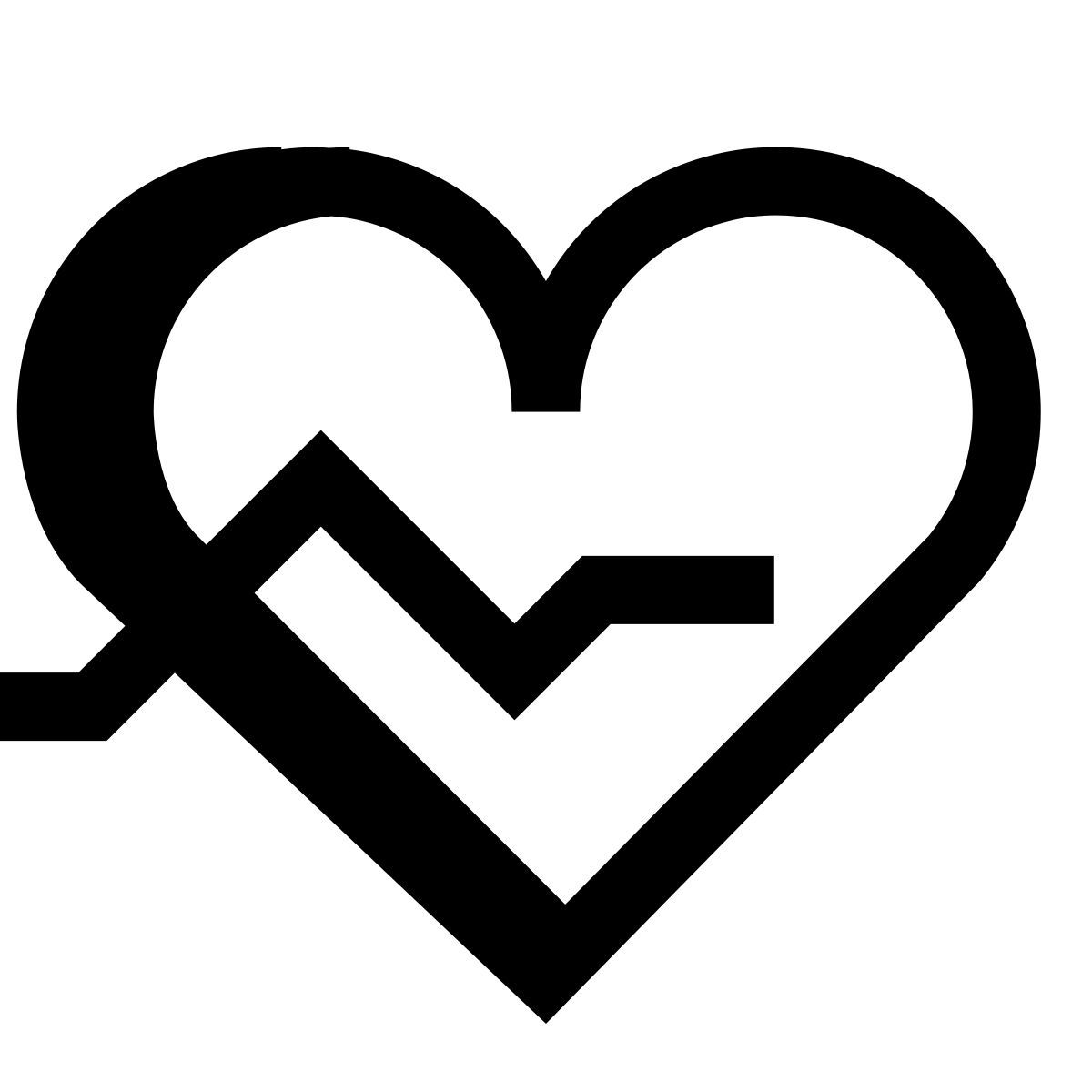 hatch style herz mit puls icon