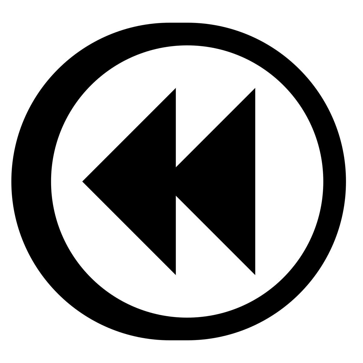 hatch style rewind button round icon