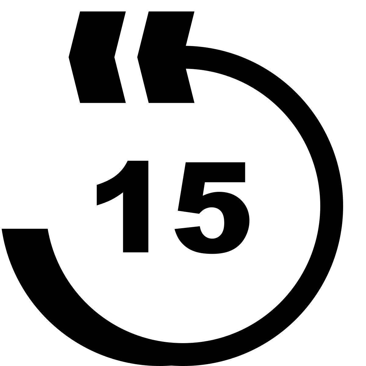 hatch style skip 15 seconds back icon