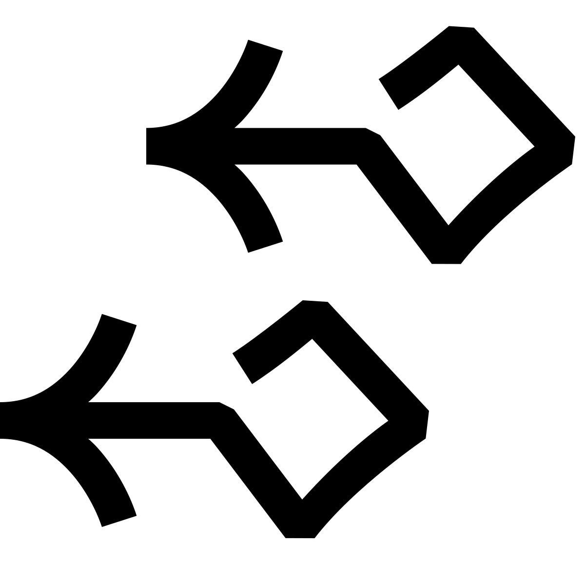 hieroglyphs style 指 2 本で左にスワイプ icon