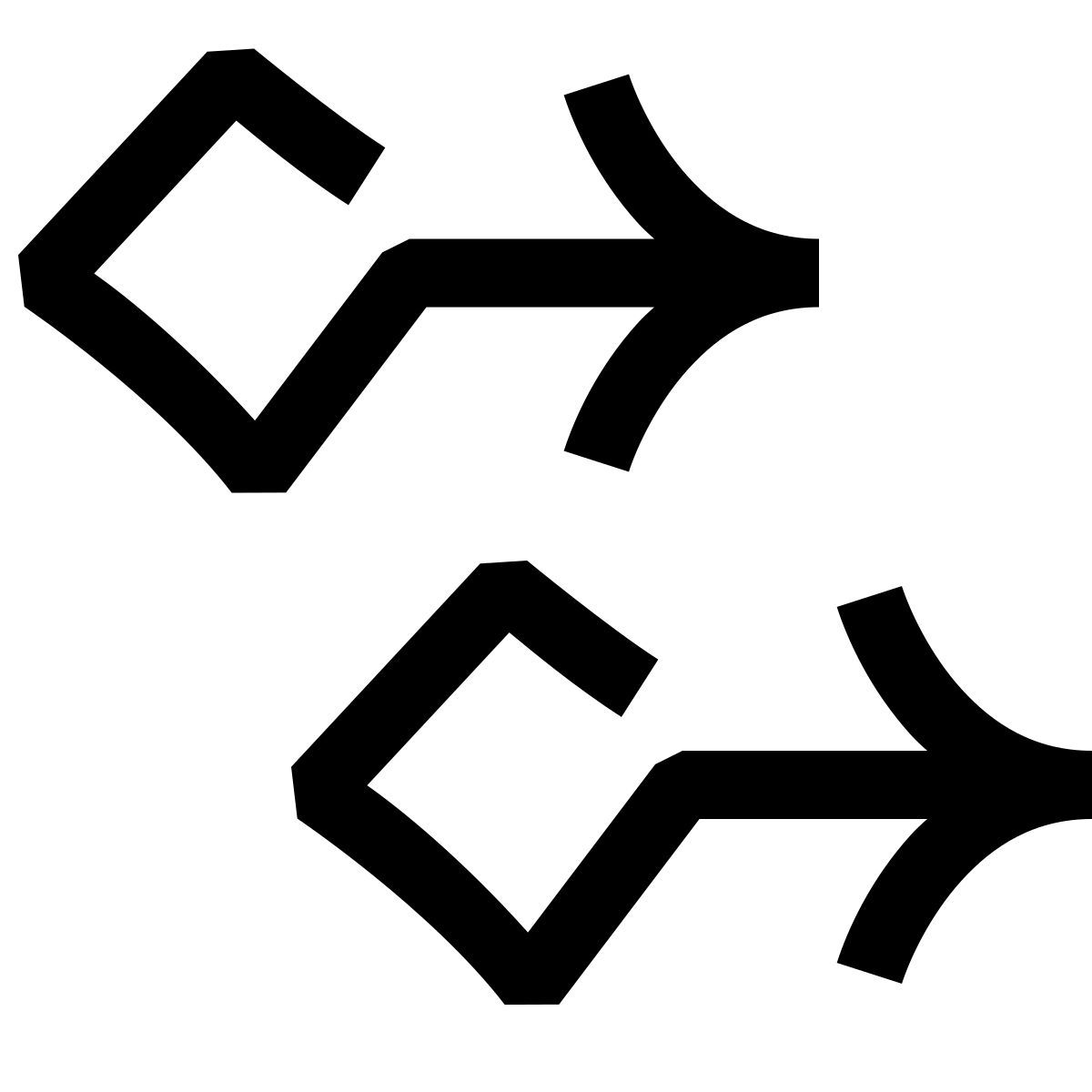 hieroglyphs style 指 2 本で右にスワイプ icon