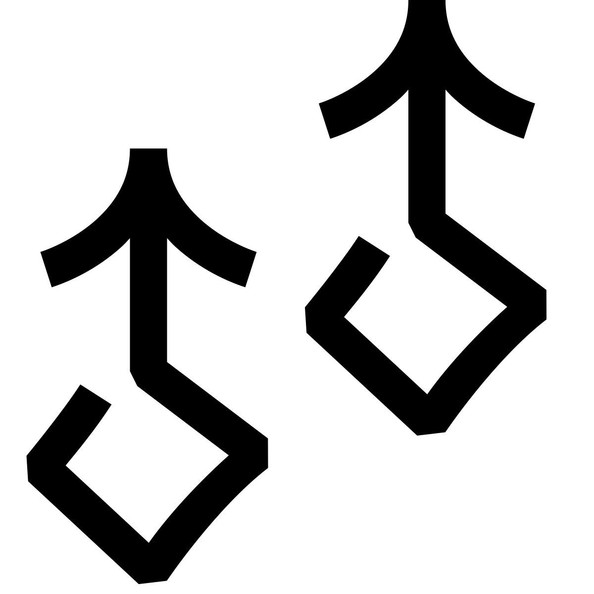 hieroglyphs style two finger swipe up icon