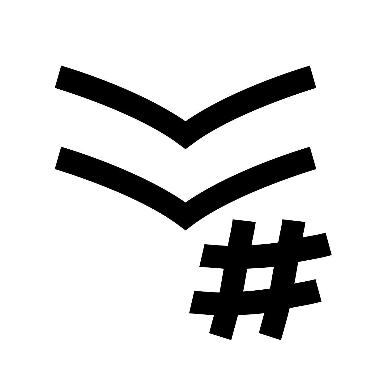 hieroglyphs style chevron hashtag icon