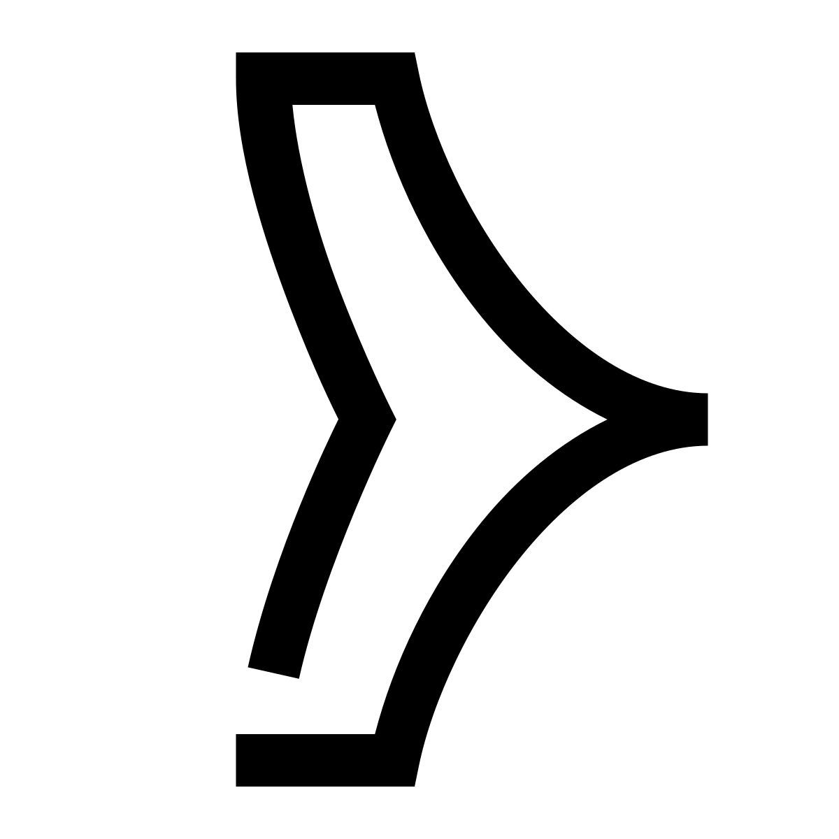 hieroglyphs style winkel rechts icon