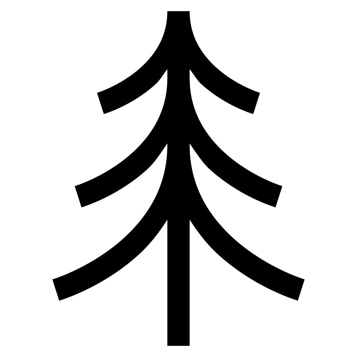 hieroglyphs style árbol conífero icon