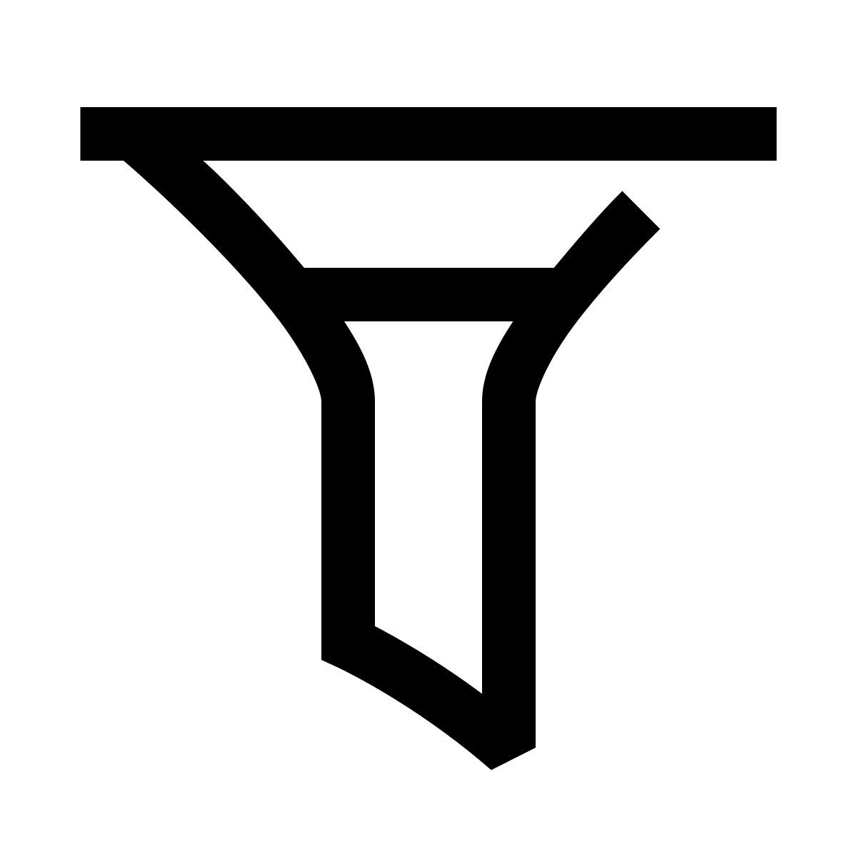 hieroglyphs style gefüllter filter icon