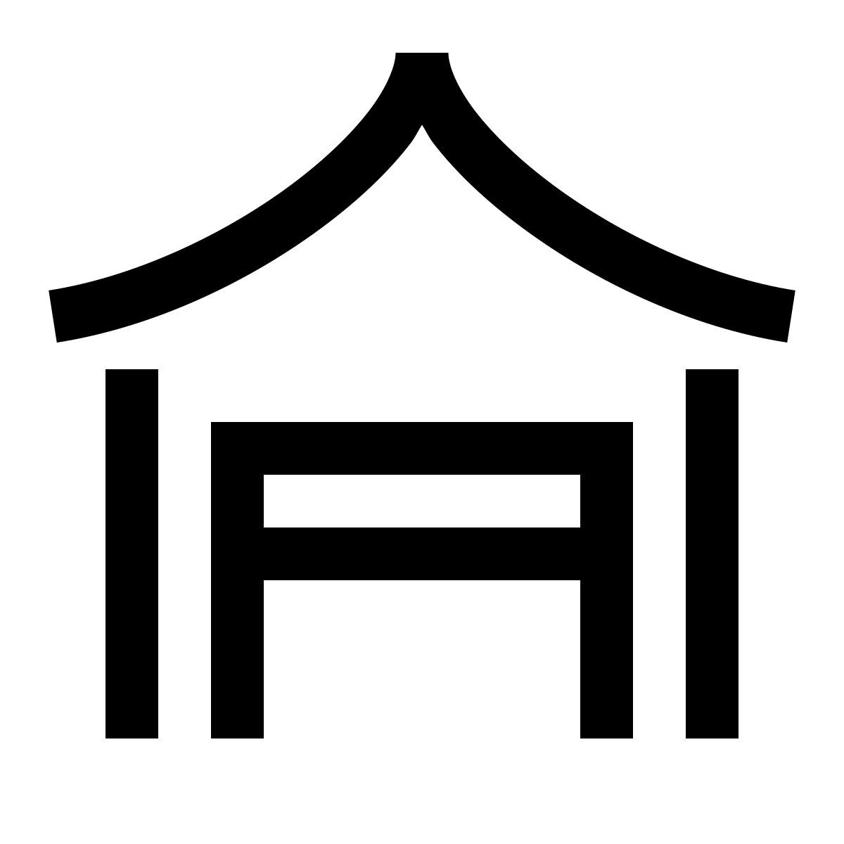 hieroglyphs style garagem aberta icon