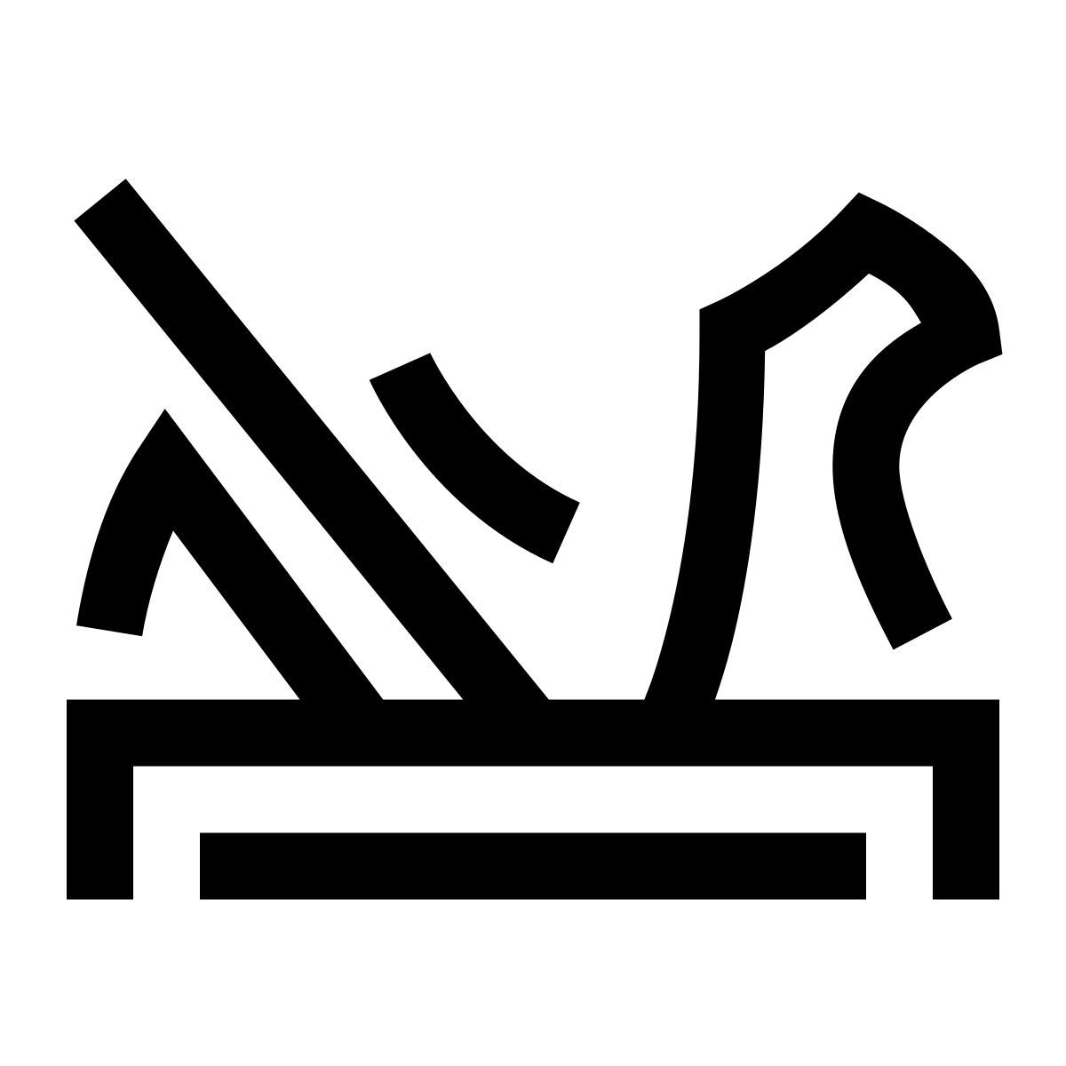 hieroglyphs style hand plane icon