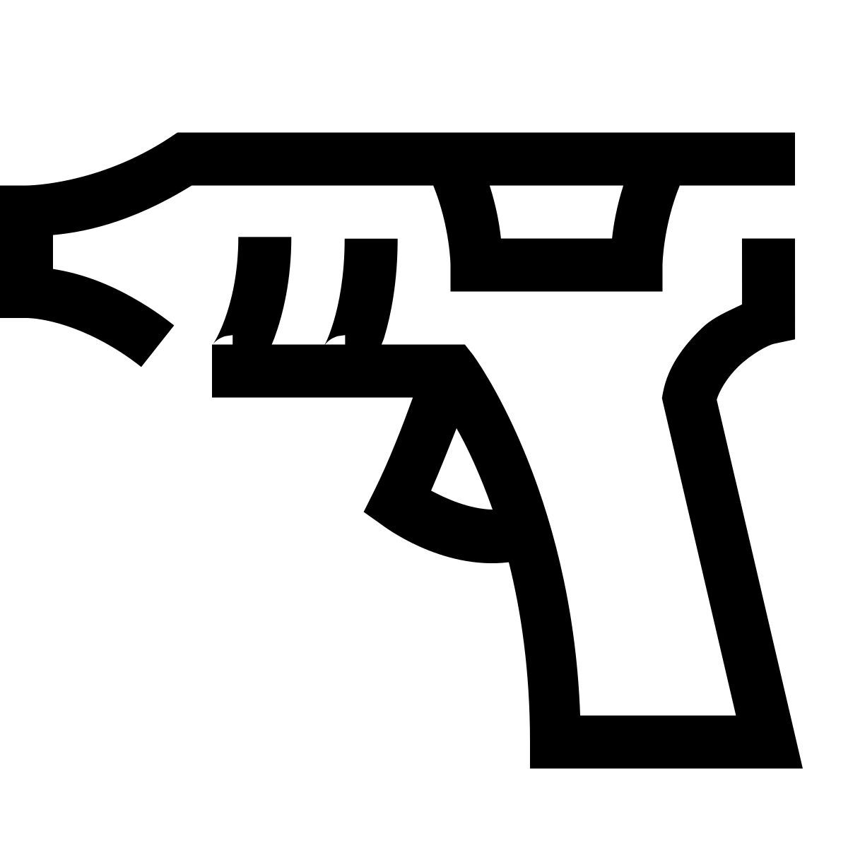 hieroglyphs style hot glue gun icon