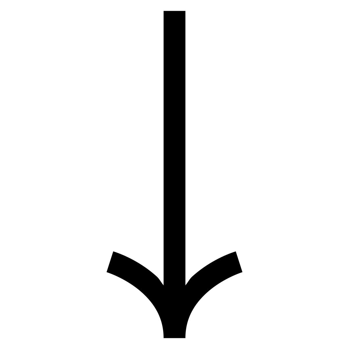 hieroglyphs style down arrow icon