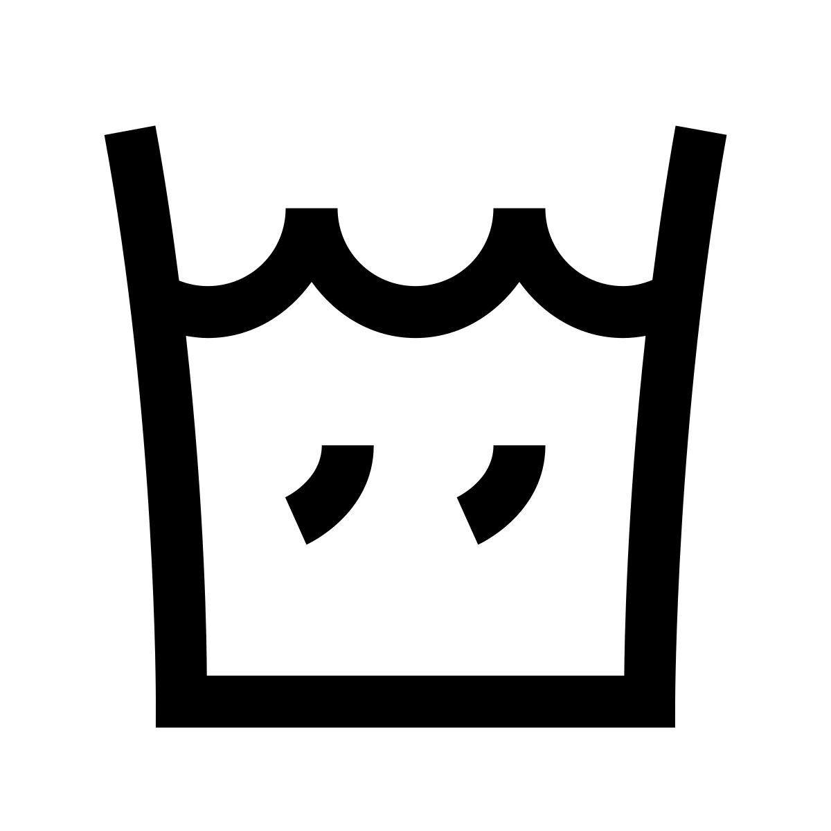 hieroglyphs style lavare in lavatrice a caldo icon