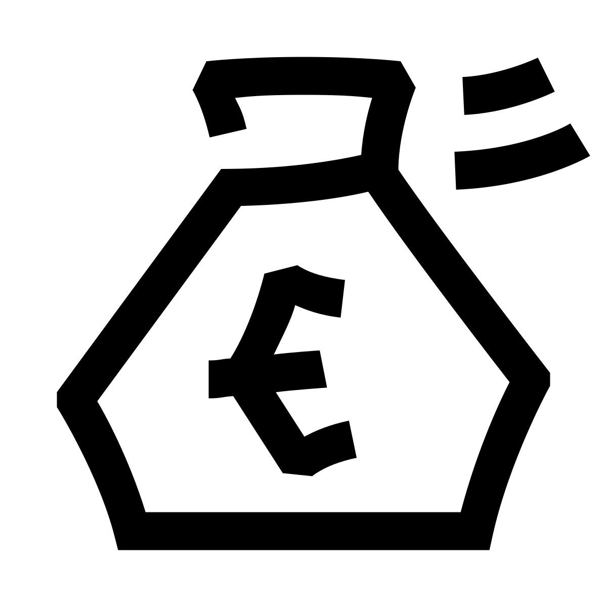hieroglyphs style sac d'argent euro icon