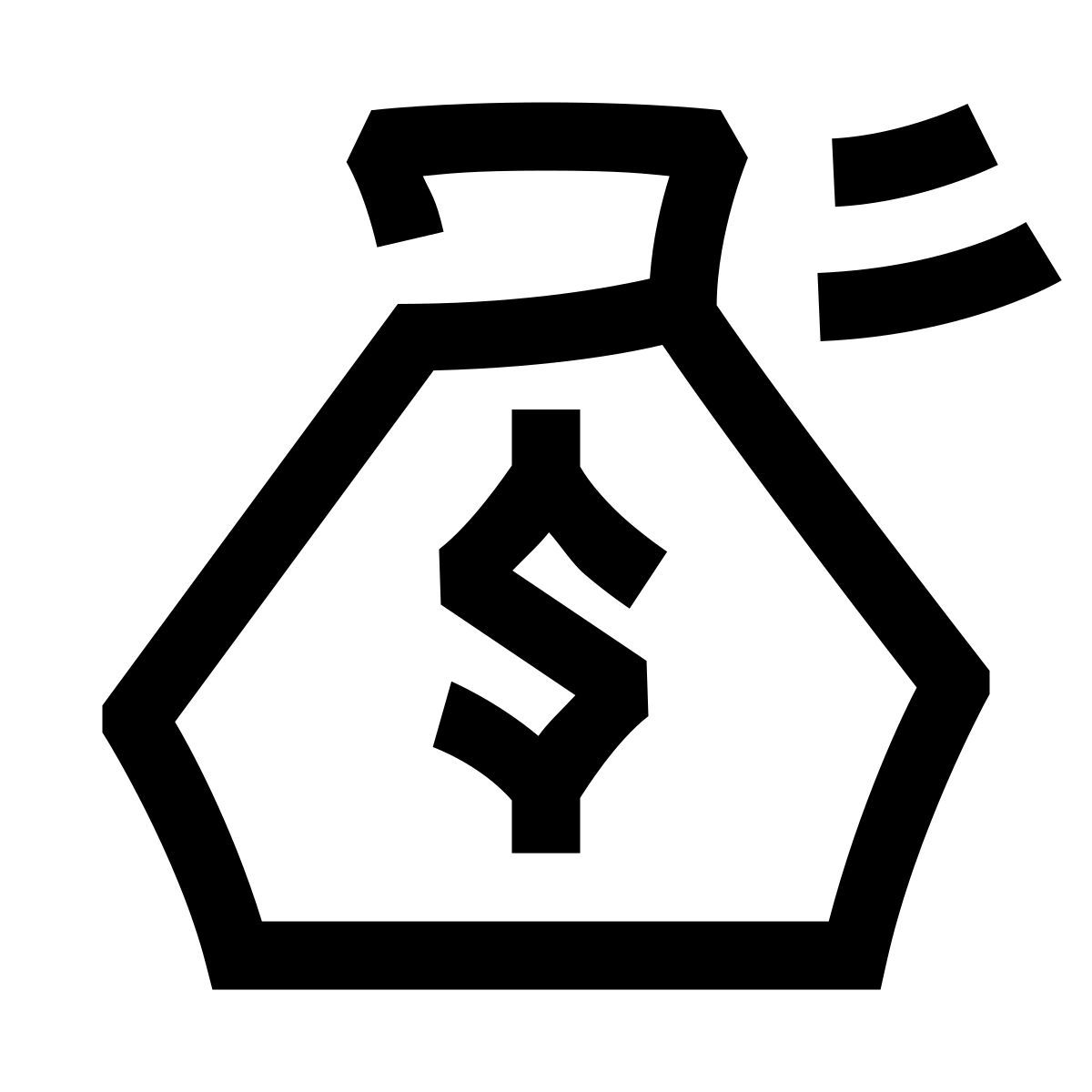 hieroglyphs style dollar bag icon