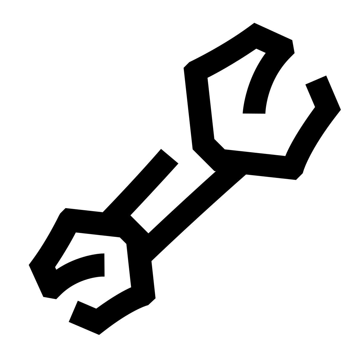 hieroglyphs style open end wrench icon