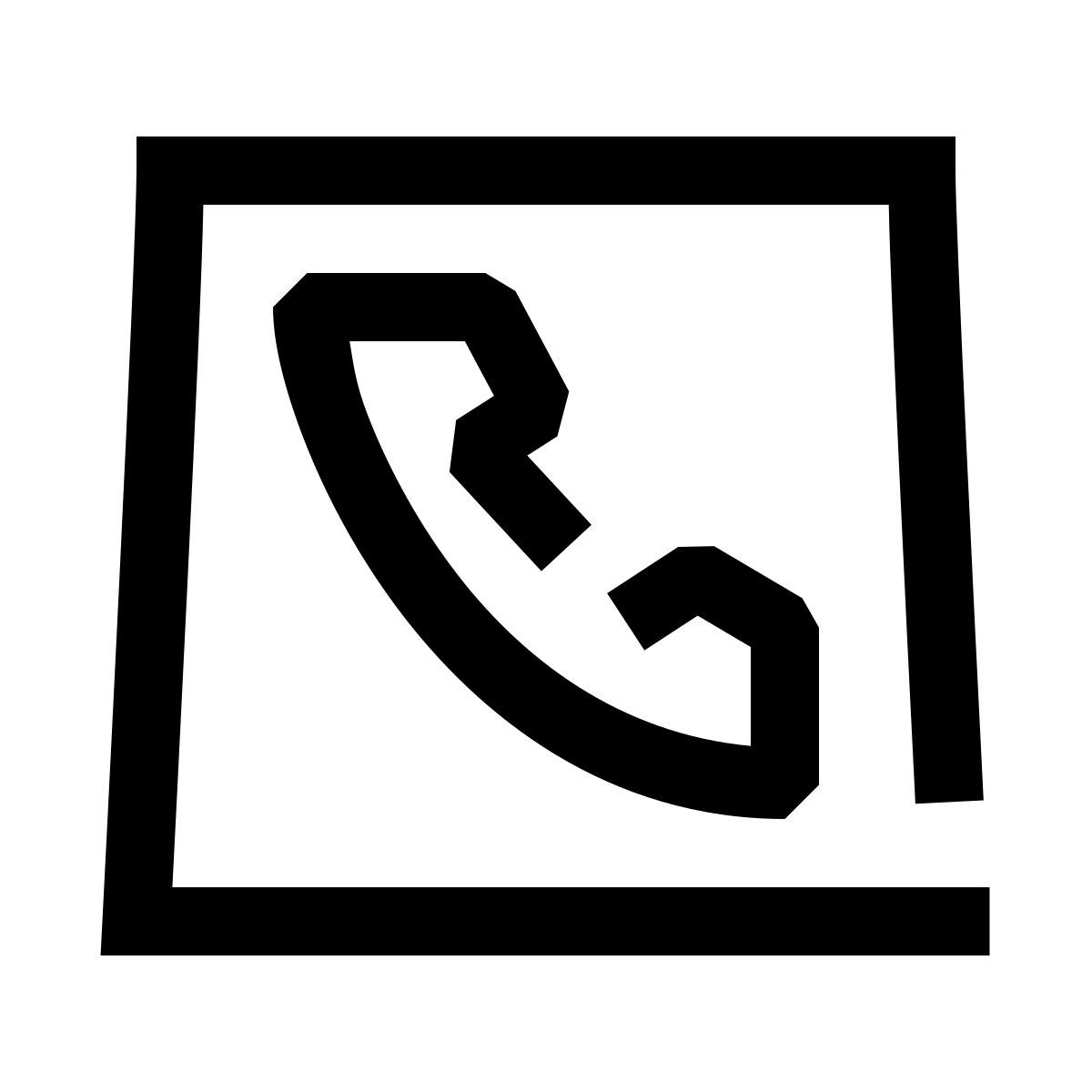 hieroglyphs style téléphone au carré icon