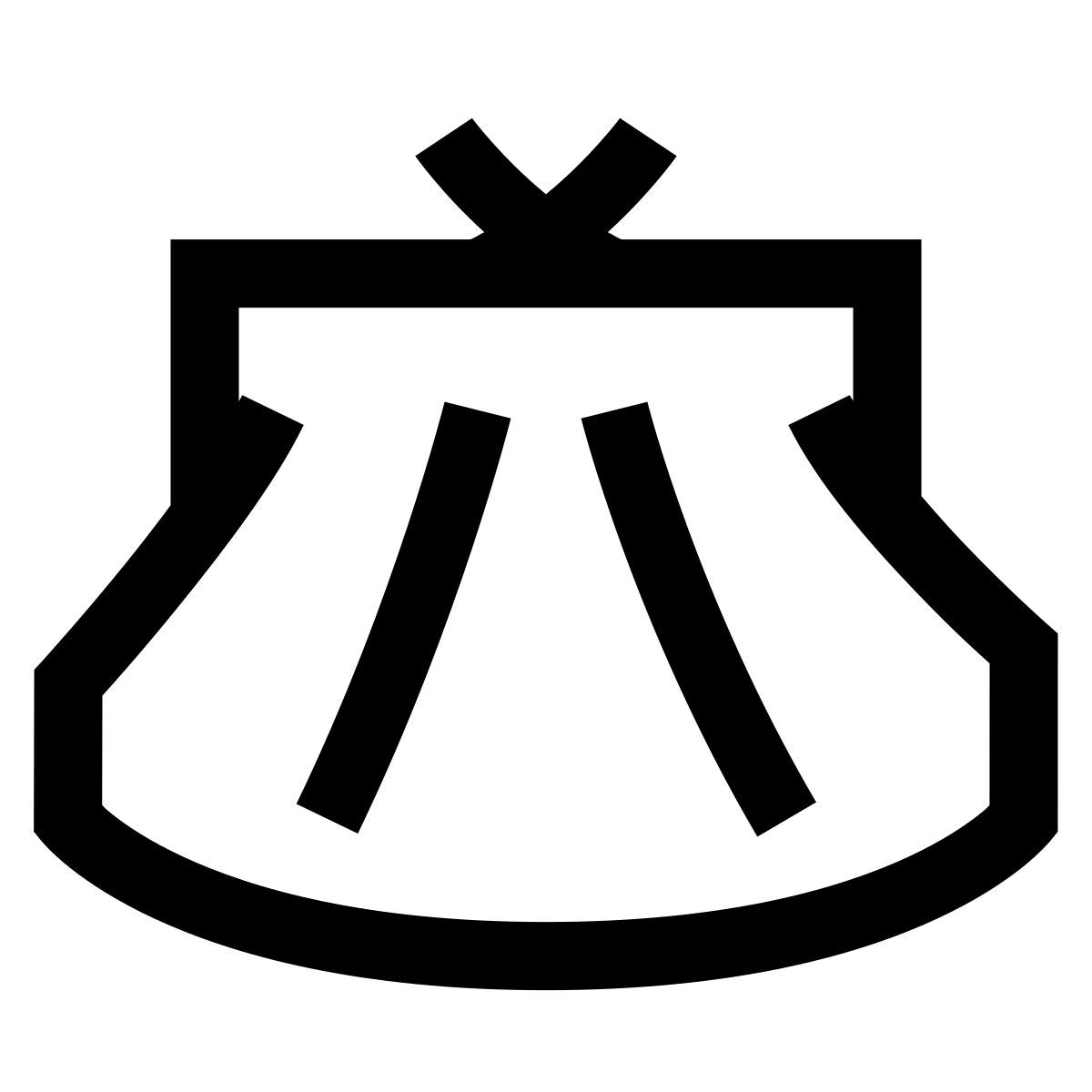 hieroglyphs style purse front view icon
